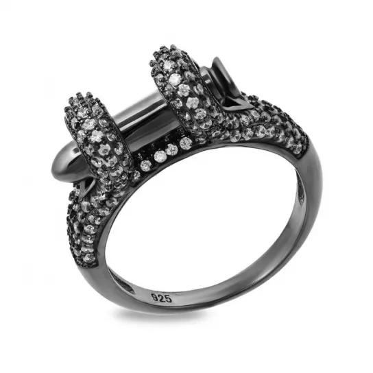 Кольцо с фианитом из серебра