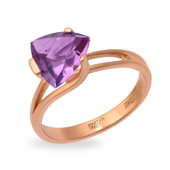 Кольцо с аметистом из золота