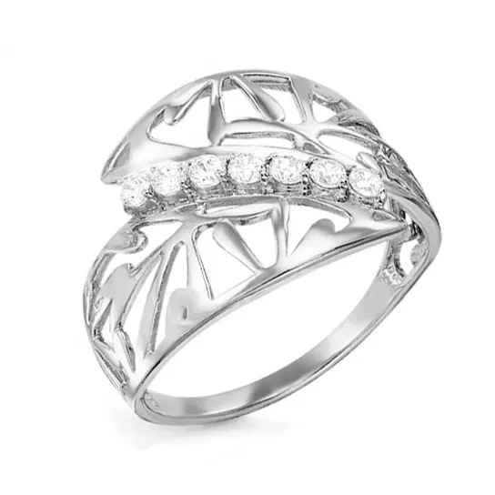 Кольцо с фианитом из серебра