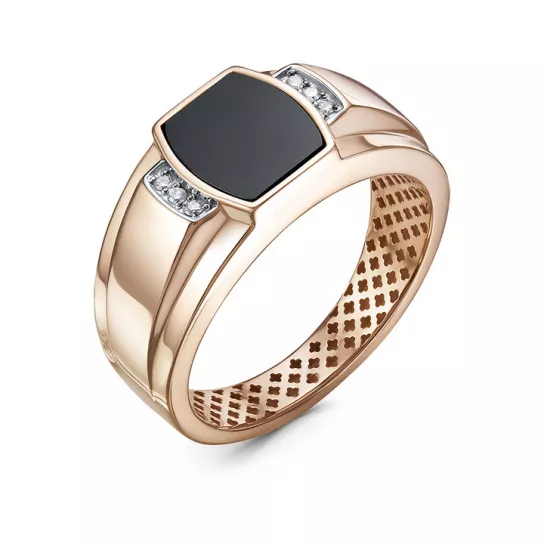 Кольцо-печатка с ониксом из золота