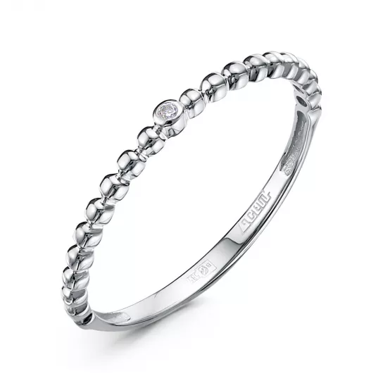 Кольцо с фианитом из серебра