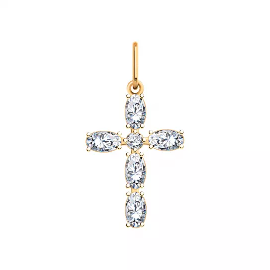 Подвеска с фианитом из золота