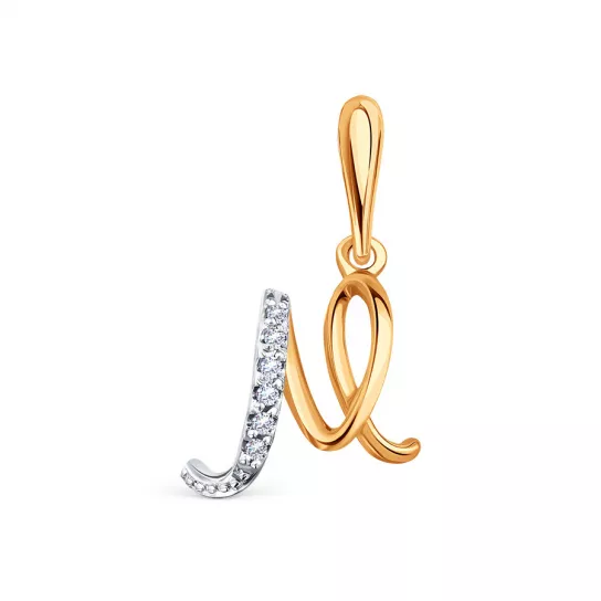 Подвеска с фианитом из золота