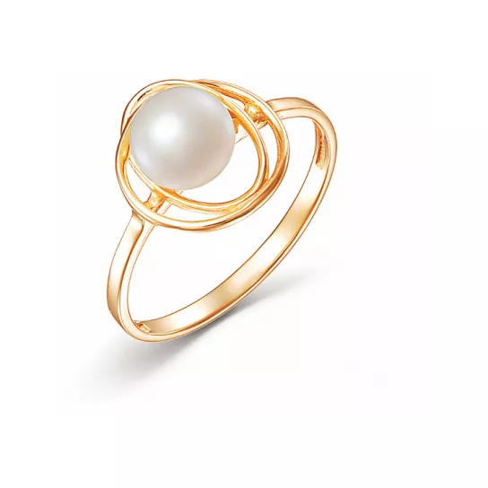 Кольцо с жемчугом из золота