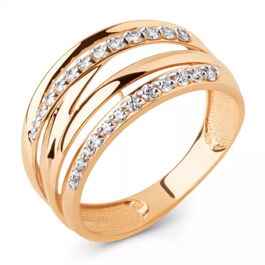 Кольцо с фианитом из золота