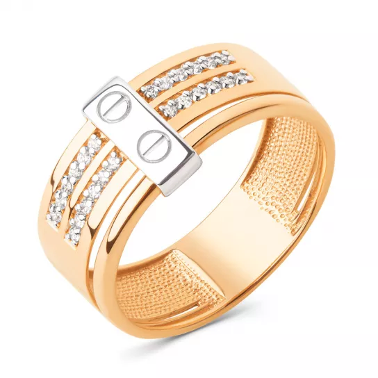 Кольцо с фианитом из золота