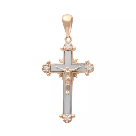 Крест с фианитом из золота