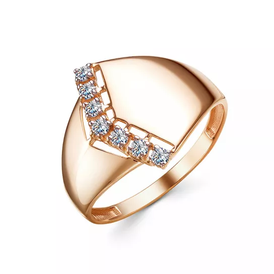 Кольцо с фианитом из золота