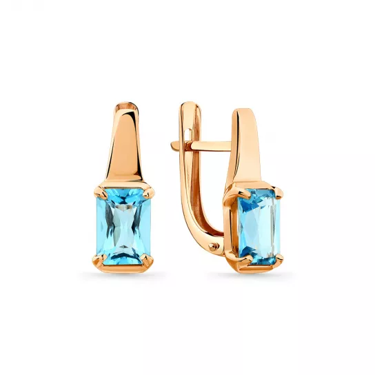 Серьги с топазом из золота