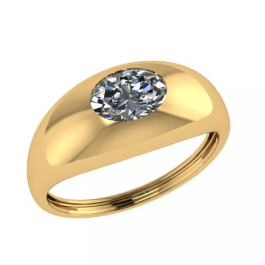 Кольцо с фианитом из золота