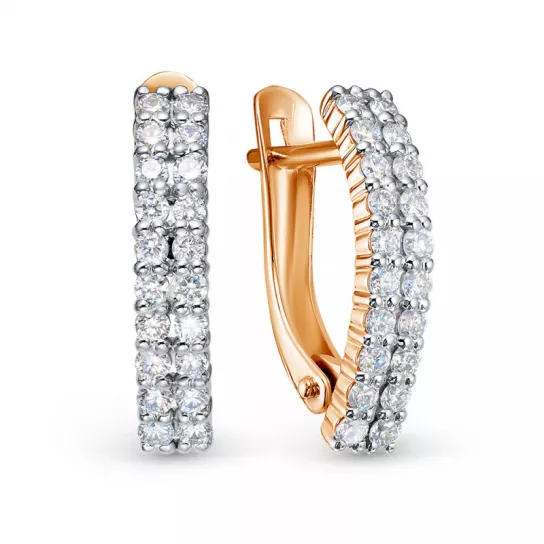 Серьги с фианитом из золота