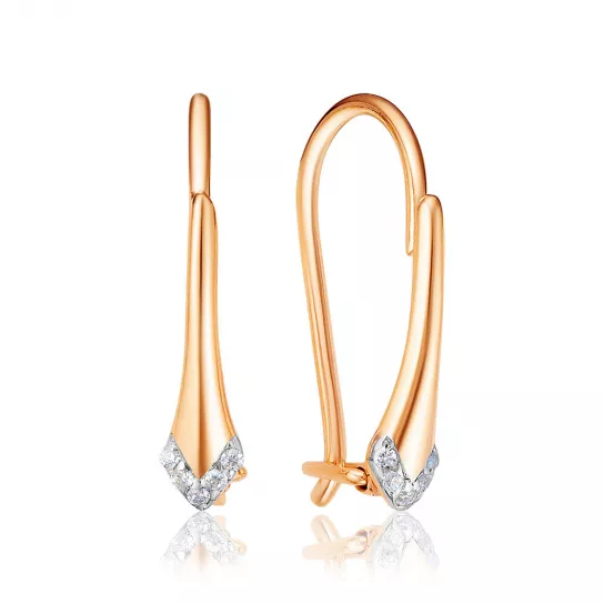 Серьги с фианитом из золота