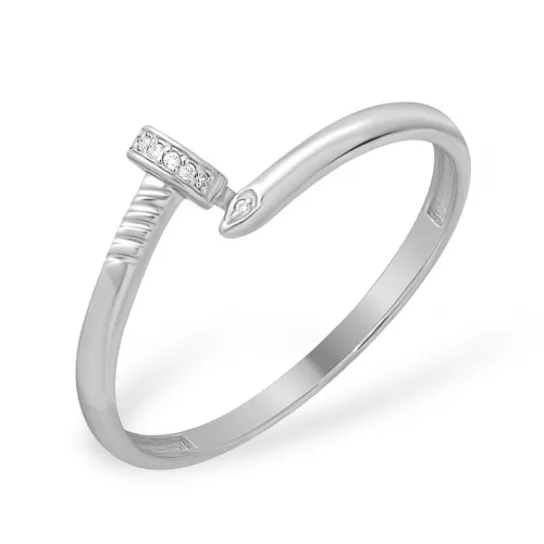 Кольцо с фианитом из серебра