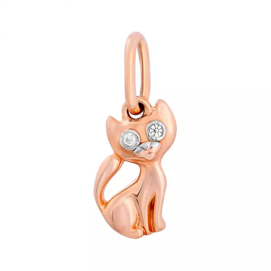 Подвеска с фианитом из золота