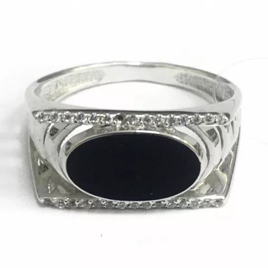 Кольцо с фианитом из серебра